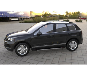 Бокові пороги RedLine V1 (2 шт., алюміній) для Volkswagen Touareg 2010-2018 рр