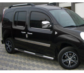 Бічні труби BB002 (2 шт., нерж.) 51 мм, довга база для Renault Kangoo 2008-2020 рр