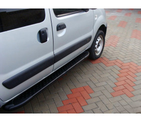 Бокові пороги Allmond Black (2 шт., алюміній) для Renault Kangoo 1998-2008 рр