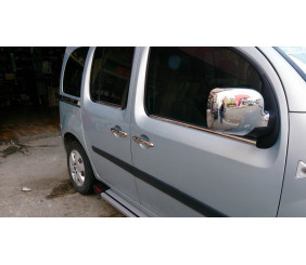 Зовнішня окантовка стекол (4 шт, нерж) 4 шт, OmsaLine - Італійська нержавійка для Renault Kangoo 2008-2020 рр