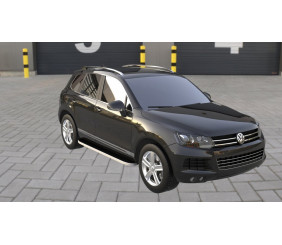 Бокові пороги Tayga Grey (2 шт., алюміній) для Volkswagen Touareg 2010-2018 рр