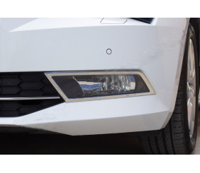 Окантовка протитуманних ліхтарів OmsaLine (2 шт., нерж.) для Skoda Superb 2015-2024 рр