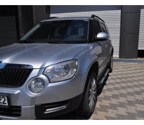 Бокові пороги Allmond Grey (2 шт., алюм) для Skoda Yeti 2009-2017 рр