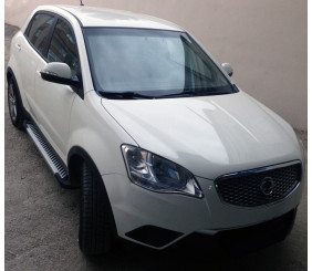 Бокові пороги Line (2 шт., Алюміній) для SsangYong Korando 2010-2019 рр