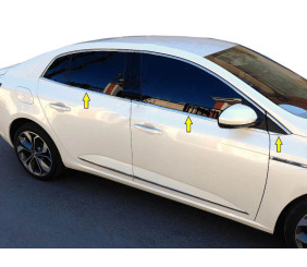 Нижня окантовка вікон (Sedan, 6 шт, нерж) OmsaLine - Італійська нержавійка для Renault Megane IV 2016-2025 рр