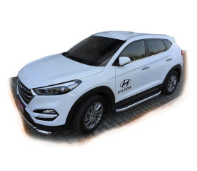 Бокові пороги Fullmond (2 шт., Алюміній) для Hyundai Tucson TL 2016-2021 рр