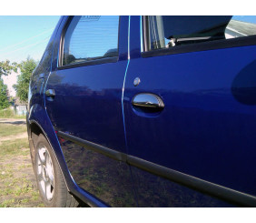 Накладки на ручки (4 шт., нерж.) Carmos - Турецька сталь для Renault Logan I 2008-2013 рр
