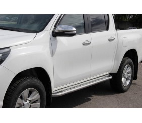 Бокові пороги KB001 (нерж) 60 мм для Toyota Hilux 2015- рр