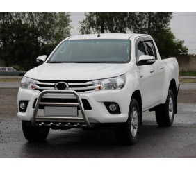 Передній захист QT008 (нерж) для Toyota Hilux 2015- рр