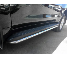 Захист бічного порогу BB004 (2 шт., нерж.) для Toyota Land Cruiser 200 2007-2021 рр