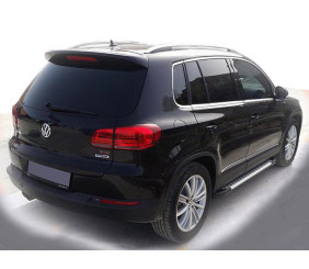 Бокові пороги Allmond Grey (2 шт., алюм) для Volkswagen Tiguan 2007-2016 рр