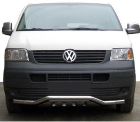 Передній захист хвиля-гриль ST007-1 (нерж) для Volkswagen T5 Multivan 2003-2010 рр