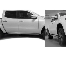 Бічні труби з искосом (2 шт., нерж) для Mercedes X class 2017-2020 рр