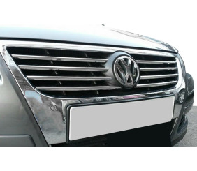 Накладки на решітку (8 шт, нерж) OmsaLine - Італійська нержавійка для Volkswagen Passat B6 2006-2012 рр