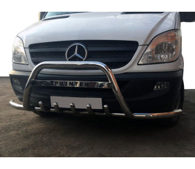 Кенгурятник з вусами WT003-Plus (нерж.) для Mercedes Sprinter W906 2006-2018 рр