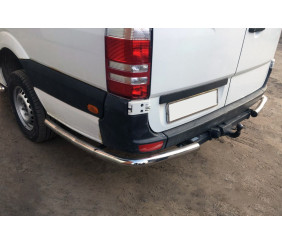 Бічні труби за заднім колесом кутові (2 шт., нерж) ExtraLong для Mercedes Sprinter W907/W910 2018- рр