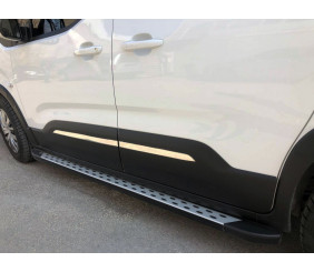 Накладки на молдинг дверей (нерж.) Carmos - Турецька сталь для Peugeot Partner/Rifter 2019- рр