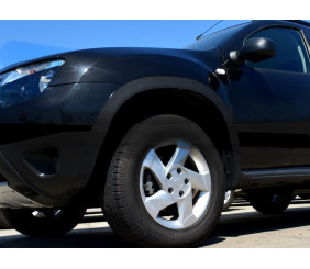 Накладки на арки (4 шт., чорний метал) Чорний мат для Renault Duster 2008-2017 рр