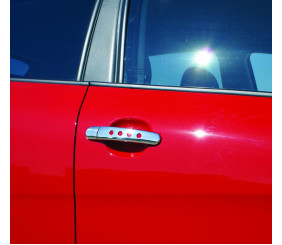 Накладки на ручки з дірочками (4 шт, нерж) OmsaLine - Італійська нержавійка для Skoda Octavia II A5 2010-2013 рр