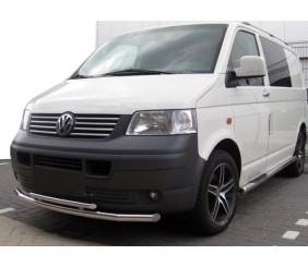 Передній захист ST014 (нерж) 60 на 42мм для Volkswagen T5 Transporter 2003-2010 рр