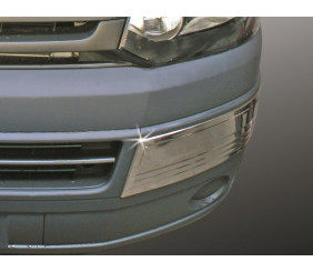 Кути на передній бампер (2 шт, нерж) для Volkswagen T5 2010-2015 рр