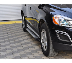 Бокові пороги Allmond Grey (2 шт., Алюміній) для Volvo XC60 2009-2017 рр