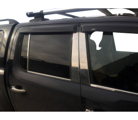 Молдинги дверних стійок (6 шт, нерж) для Volkswagen Amarok 2010-2022 рр