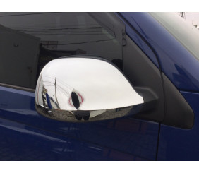 Накладки на дзеркала (2 шт, ABS) Carmos - Хромований пластик для Volkswagen T6 2015-2024 рр