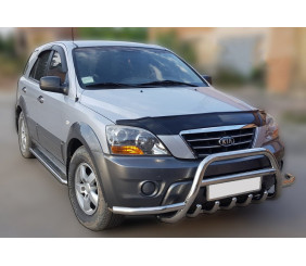 Кенгурятник з вусами WT003 (нерж.) для Kia Sorento I BL 2002-2009 рр