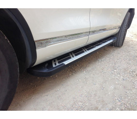 Бокові пороги Sunrise (2 шт., алюм) для Volkswagen Touareg 2010-2018 рр