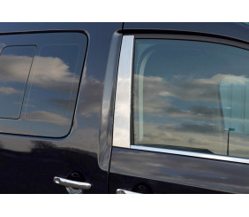 Молдинги на дверні стійки (2 шт., нерж) OmsaLine - Італійська нержавійка для Volkswagen Caddy 2004-2010 рр