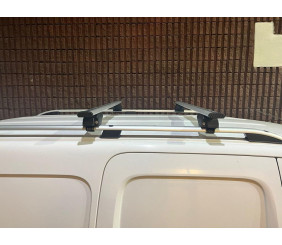 Багажник (поперечини) на звичайні рейлінги під ключ Wizard V1 (2 шт) 115 см, Сірий для Dacia Sandero 2013-2020 рр