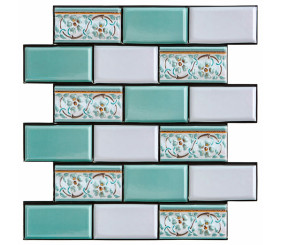 Декоративна ПВХ плитка на самоклейці 300х300х5мм М'ятна, ціна за 1 шт. (СПП-505) SW-00001139