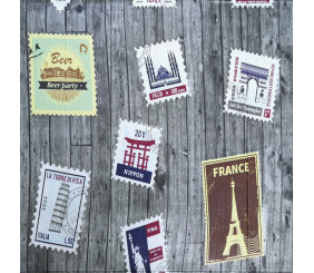 Самоклеюча 3D панель 700х700х4мм Поштові марки (091) SW-00001152