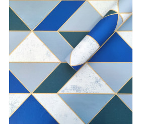 Самоклеюча плівка 0,45х10м х 0,07мм Сині трикутники SW-00001224