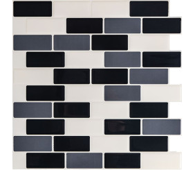 Самоклеюча поліуретанова плитка чорна сіра молочна цегла 305х305х1мм (D) SW-00001329