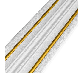 Плінтус РР самоклеючий 2300х140х4мм Білий з золотою смужкою (D) SW-00001812