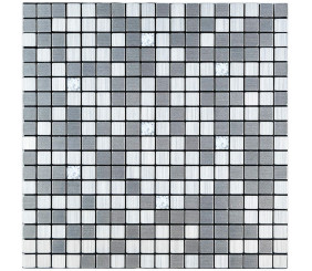 Самоклеюча алюмінієва плитка 300х300х3мм Срібна мозаїка зі стразами SW-00001824 (D)