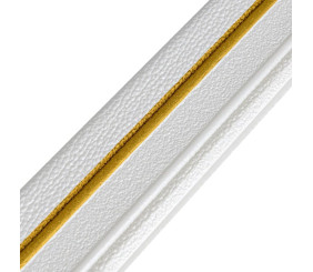 Плінтус РР самоклеючий 2300х70х4мм Білий з золотою смужкою (D) SW-00001832
