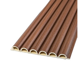 Рейка декоративна WPC кругла стінова 3000х152х15мм Каштан SW-00001872