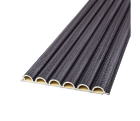 Рейка декоративна WPC кругла стінова 3000х152х15мм Графіт SW-00001873