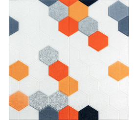 Панель стінова 3D 700х700х4мм Мозаїка оранжева SW-00002013