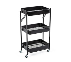 Етажерка мобільна триярусна універсальна з металу 46,5х29х77,5см Чорна SW-00002099