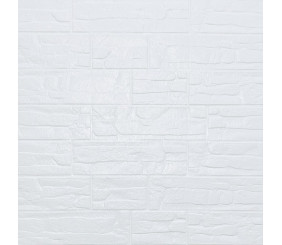 Самоклеюча декоративна 3D панель Камінь біла рвана цегла 700х770х5мм (155) SW-00000484