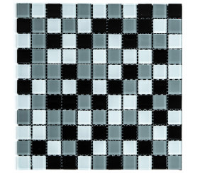 Мозаїка з декоративного скла 298х298х4,5мм Чорно-сіра SW-00002369