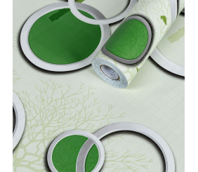 Плівка самоклеюча на паперовій основі 0,45х10м х 0,07мм Чорні та зелені дерева SW-00002440