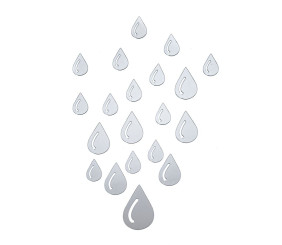 Дзеркальний декор акриловий самоклеючий Краплі срібло,20шт (D) SW-00002492