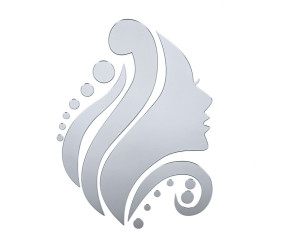 Дзеркальний декор акриловий самоклеючий Обличчя срібло,16шт (D) SW-00002504