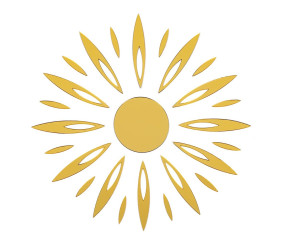 Дзеркальний декор акриловий самоклеючий золото, 25шт (D) SW-00002522