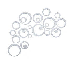 Дзеркальний декор акриловий самоклеючий срібло, 24шт (D) SW-00002523